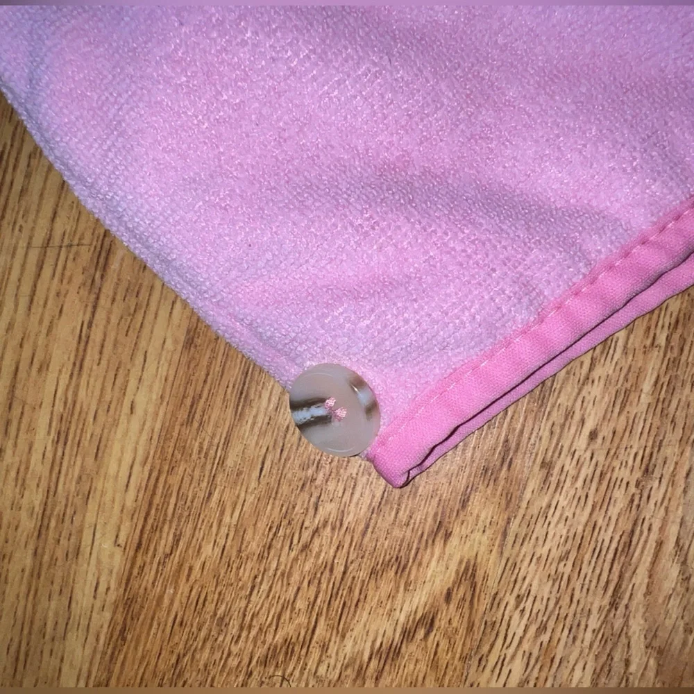 Pink and White Hair Towel Wrap